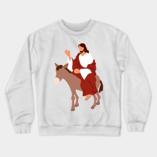 jesus riding donkey Crewneck Sweatshirt